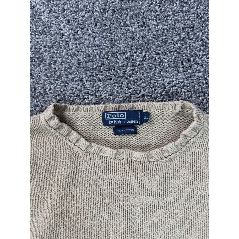 Vintage Polo Ralph Lauren Pullover Sweater Men's Size XL Beige